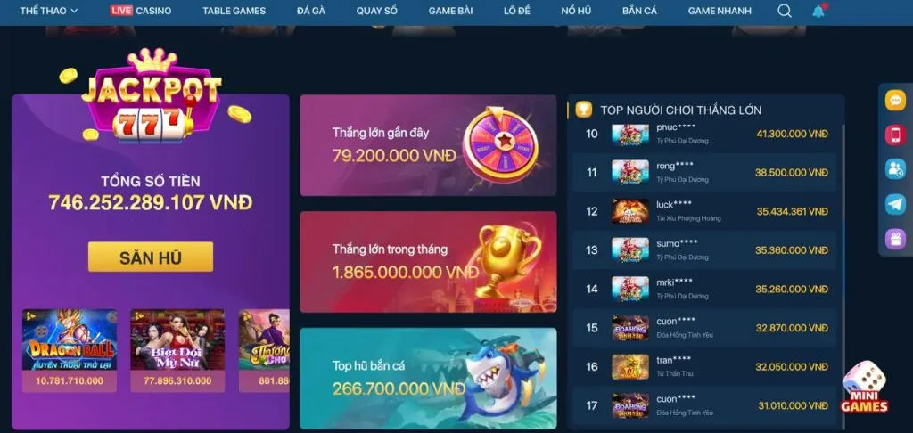 Máy đánh bạc nổ hũ tại Bin88 Nổ Hũ với biểu tượng jackpot lớn
